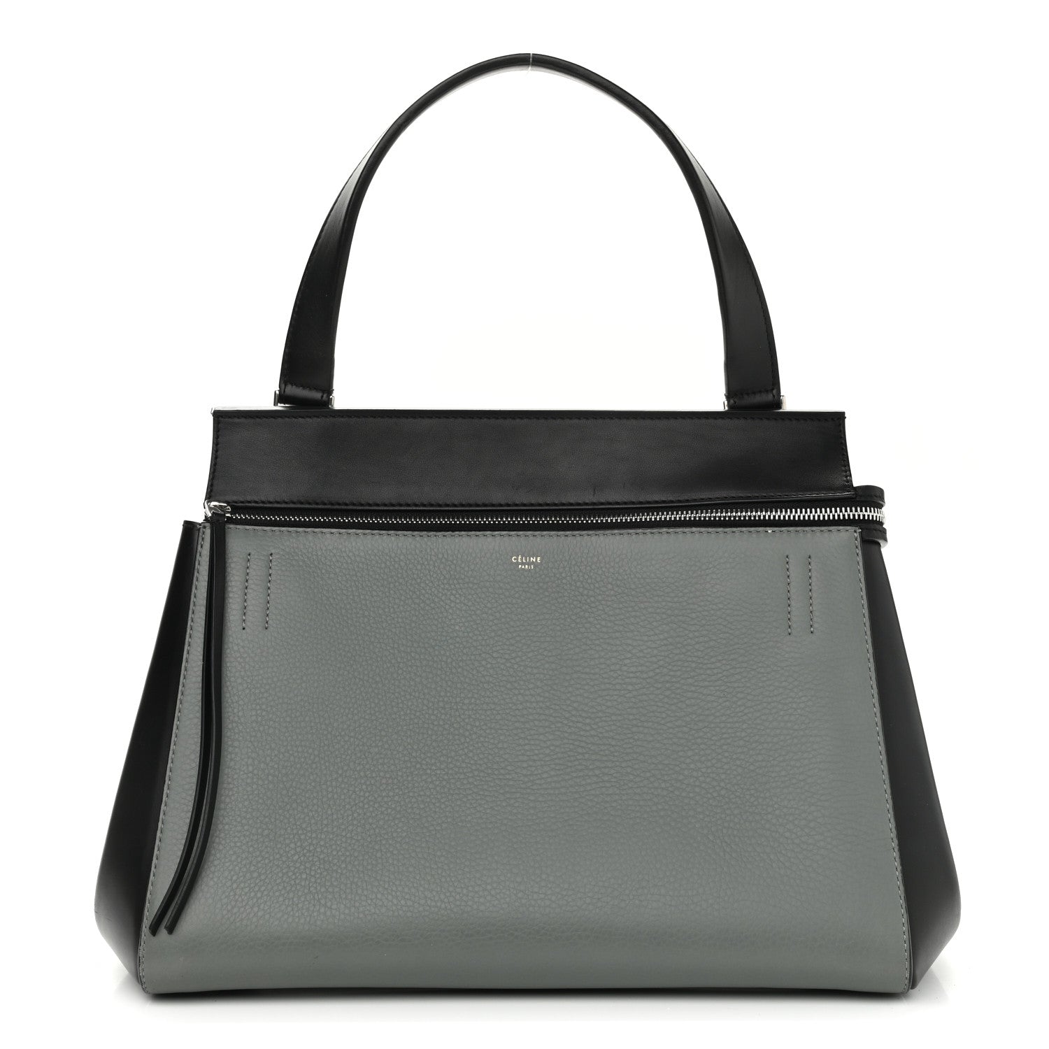 Celine Calfskin Medium Bi-Color Edge Shoulder Bag Almond 1 of 12