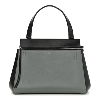 Celine Calfskin Medium Bi-Color Edge Shoulder Bag Almond 1 of 12