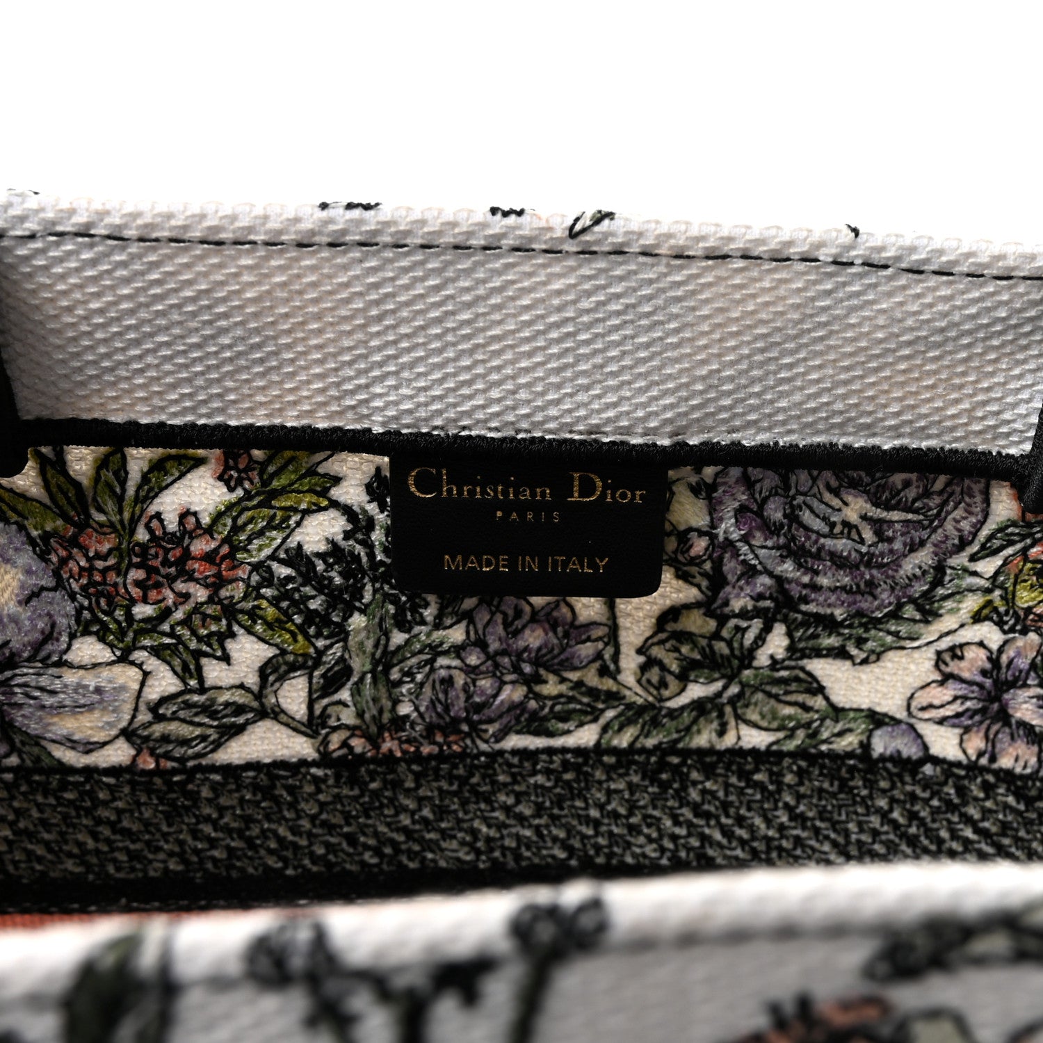 Christian Dior Canvas Embroidered Medium Flowers Book Tote White 6 of 9
