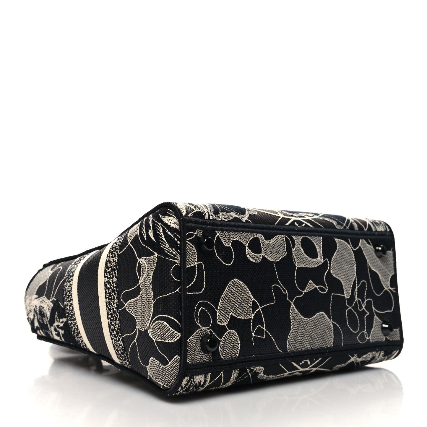 Toile de Jouy Embroidered Medium Lady D-Lite Black White