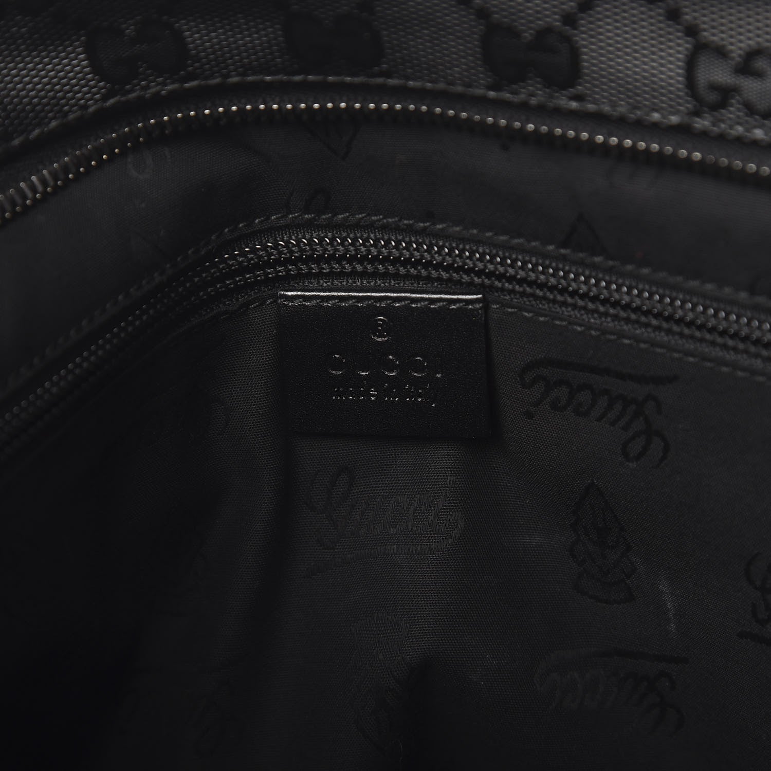 Gucci Imprime Monogram Medium Flat Messenger Bag Black 5 of 9