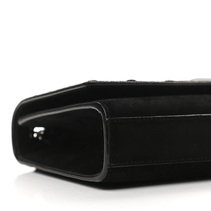 Saint Laurent Suede Crystal Studded Monogram Small Kate Satchel Black 9 of 11