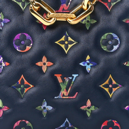 Louis Vuitton Lambskin Embossed Monogram LV Garden Coussin PM Navy 9 of 13