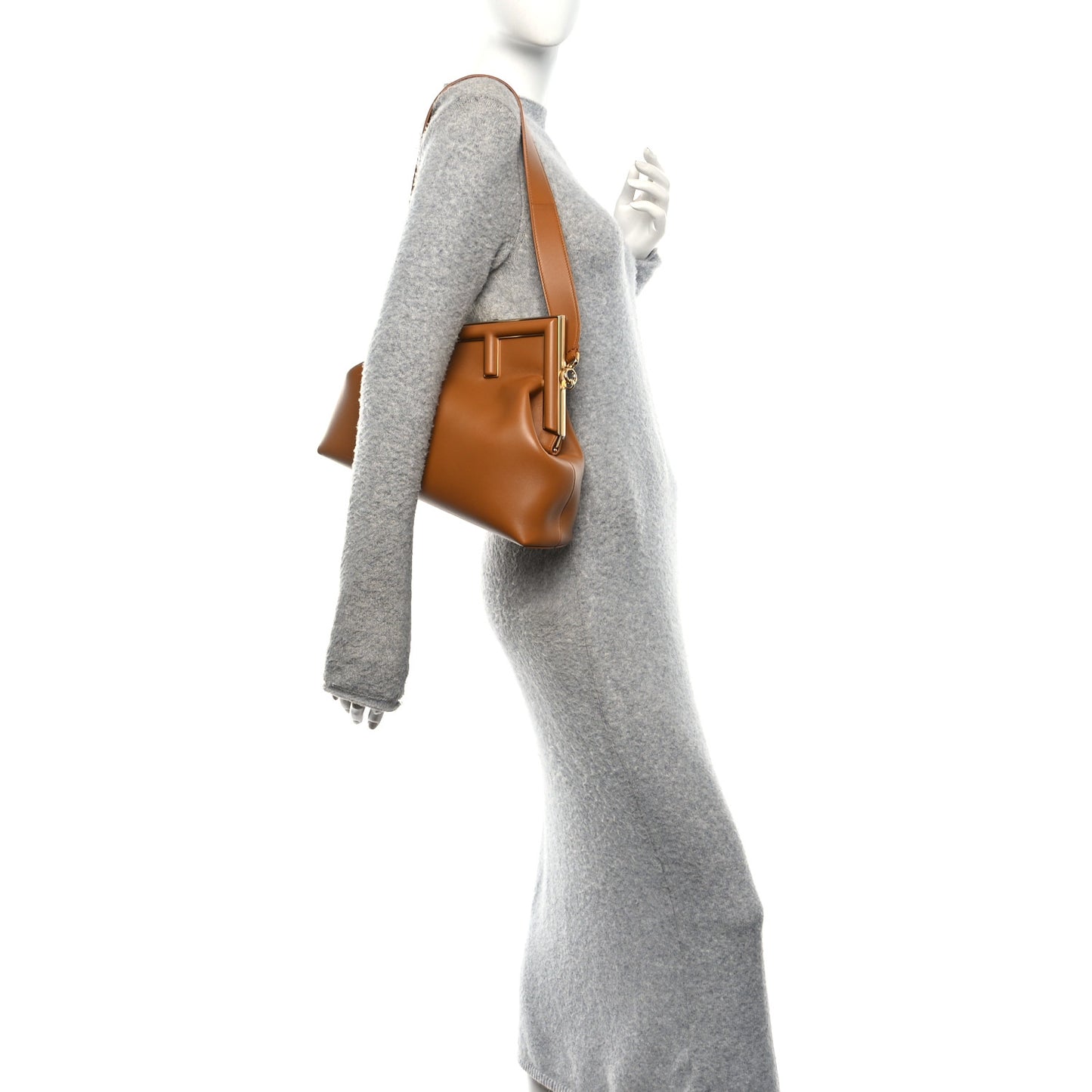 Shiny Nappa Medium Fendi First Caramello