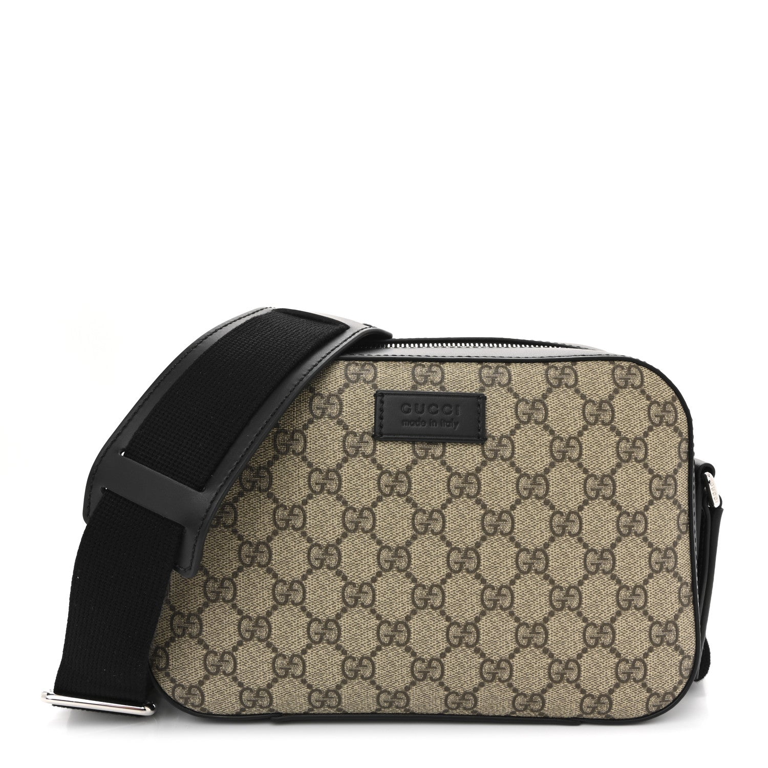 Gucci GG Supreme Monogram Camera Bag Beige Black 1 of 10