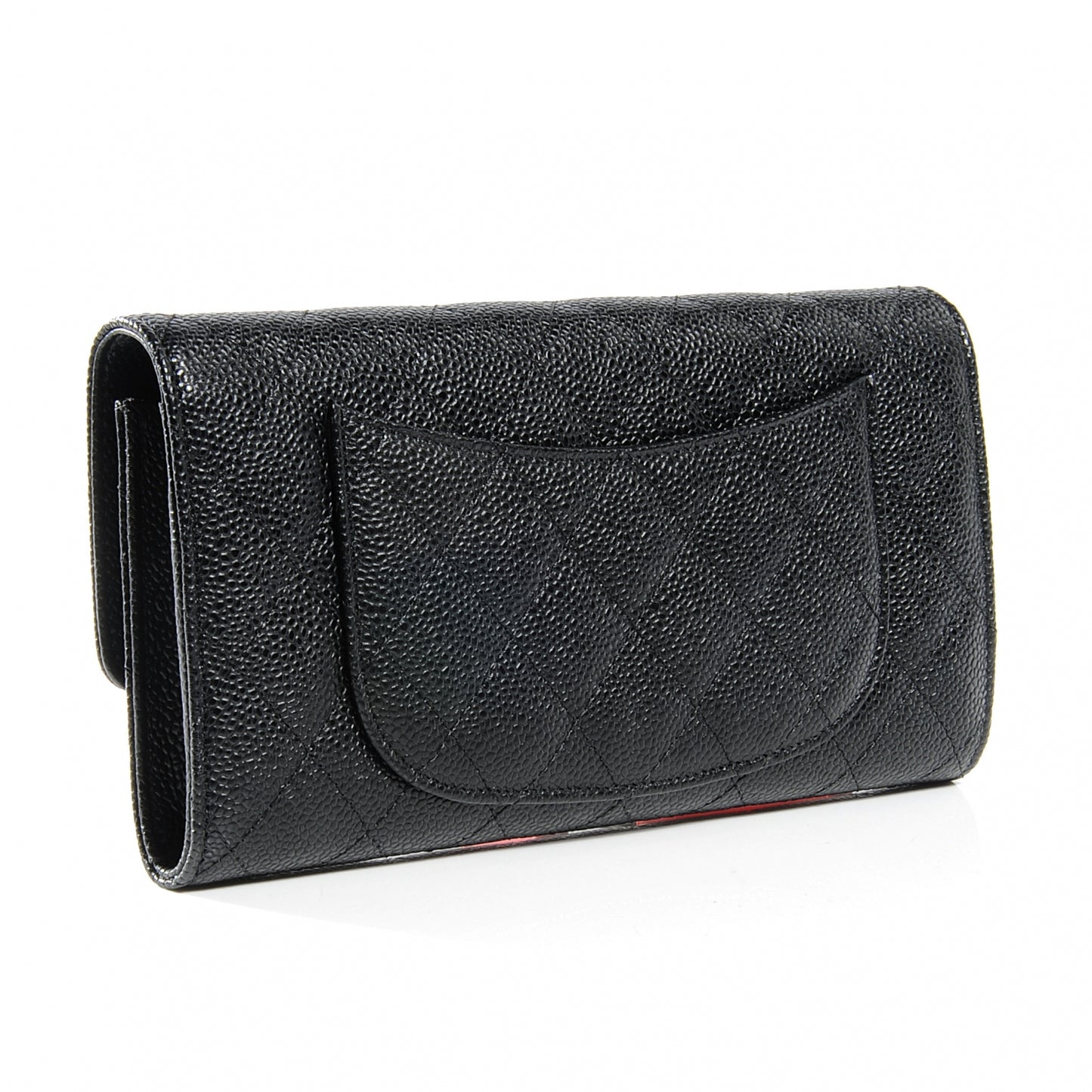 Caviar Quilted Travel Wallet Black