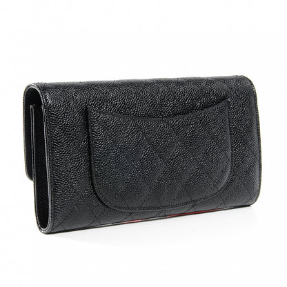 Chanel Caviar Quilted Travel Wallet Black 3 of 7