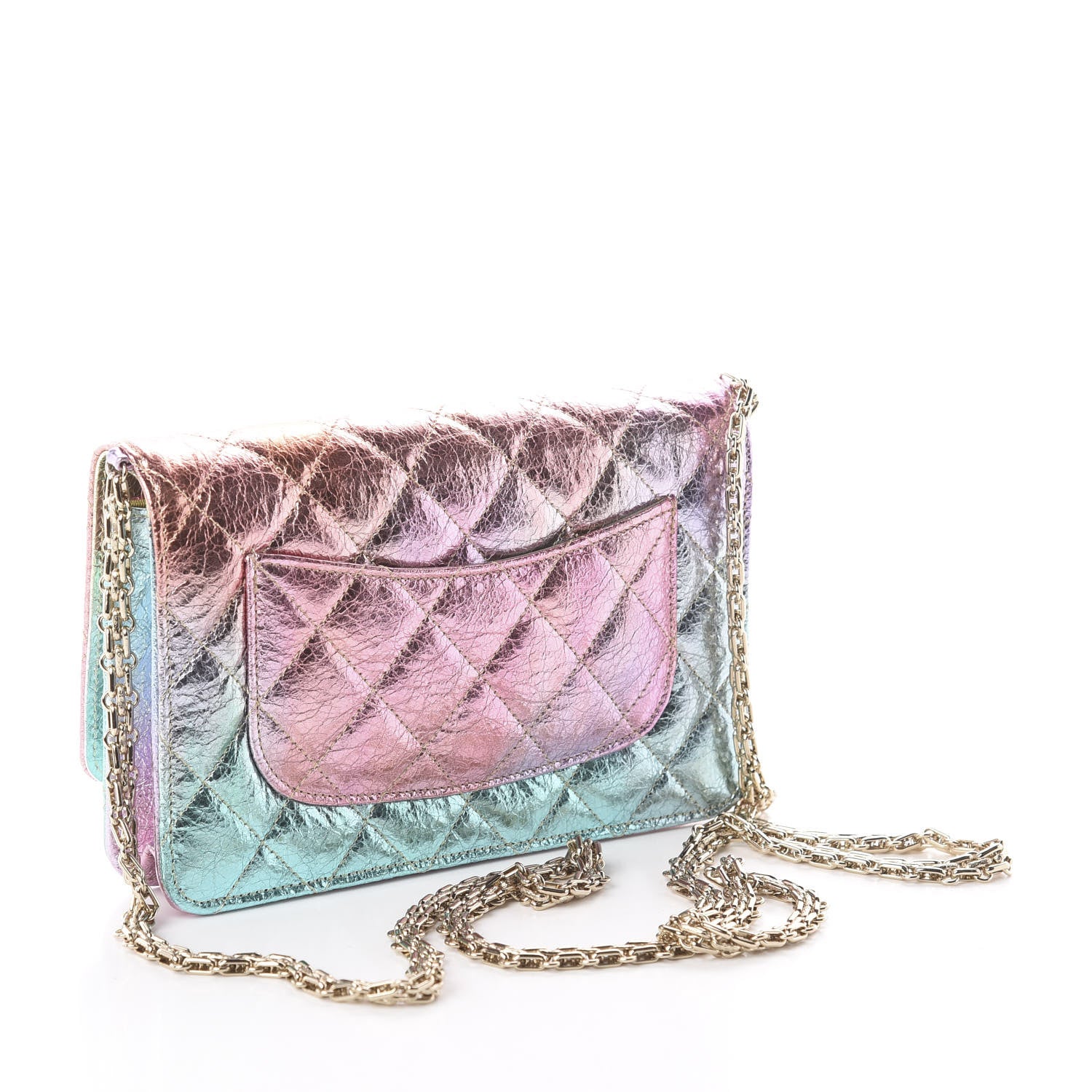 Chanel Metallic Goatskin Quilted 2.55 Reissue Wallet on Chain WOC Multicolor 2 of 9