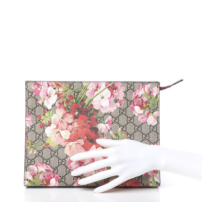 Gucci GG Supreme Monogram Blooms Large Cosmetic Case Beige Multicolor Dry Rose 2 of 9