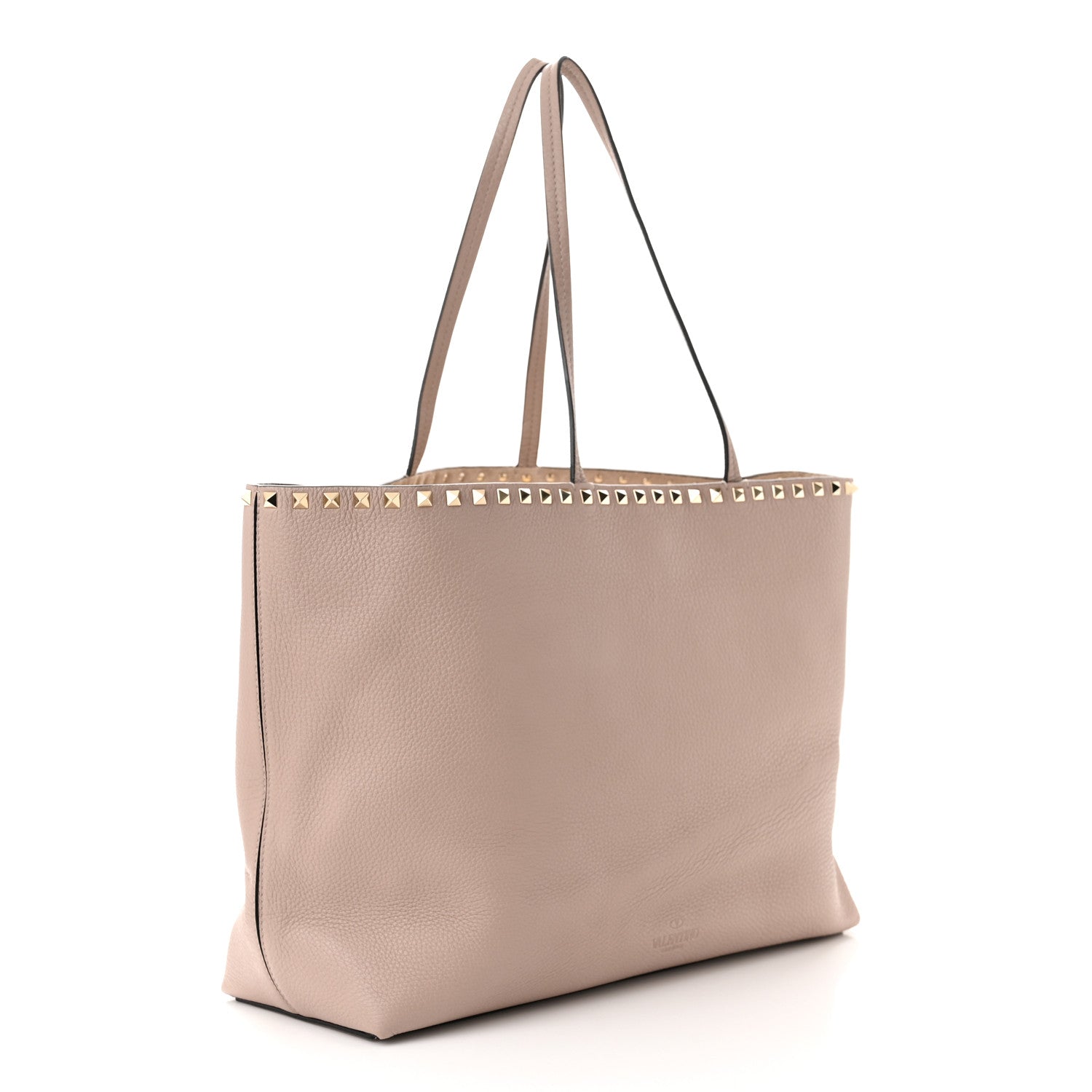 Valentino Garavani Grained Calfskin Rockstud Shoulder Tote Poudre 3 of 9