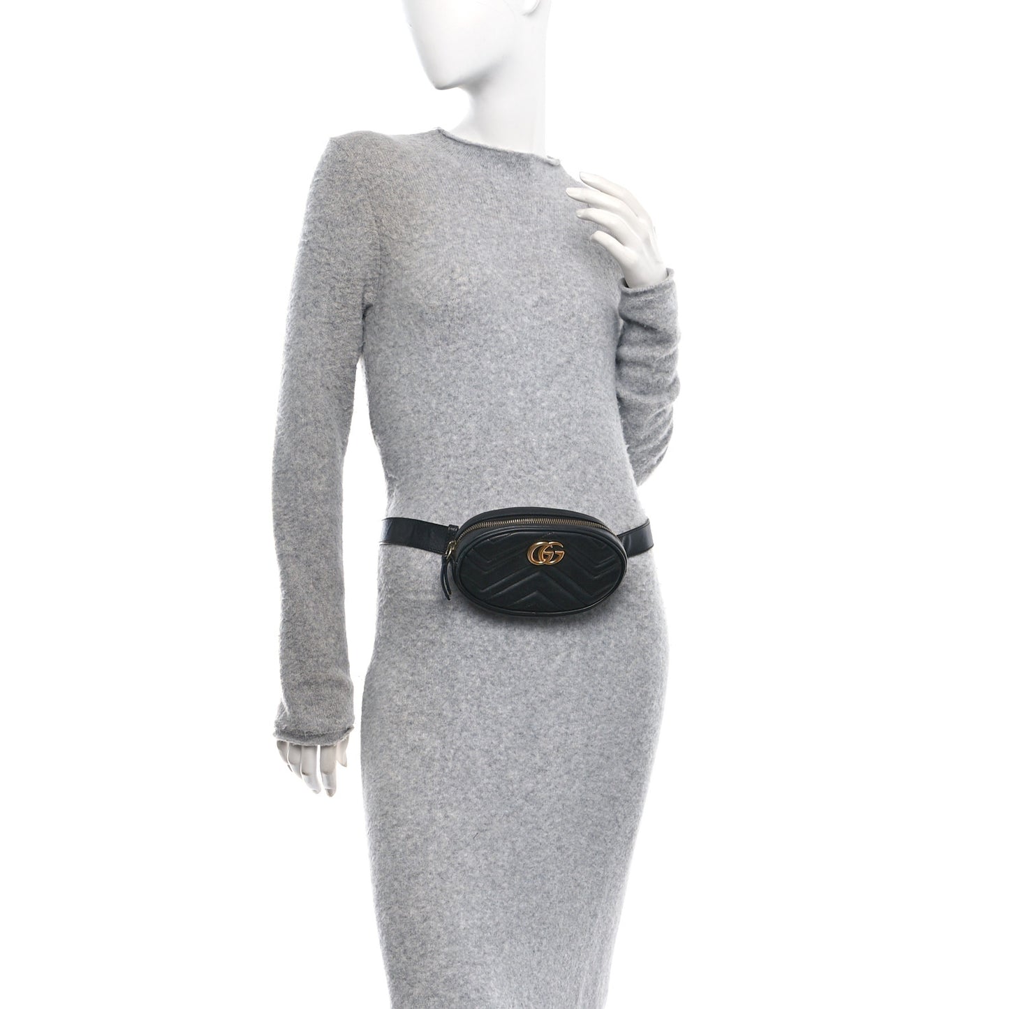 Calfskin Matelasse GG Marmont Belt Bag 75 30 Black