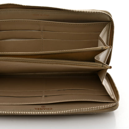 Chanel Iridescent Caviar Quilted Large Gusset Zip Around Wallet Beige 5 of 11