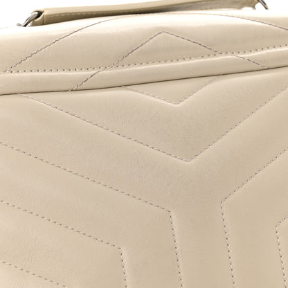 Saint Laurent Calfskin Y Quilted Monogram Small Loulou Chain Satchel Crema Soft 14 of 15