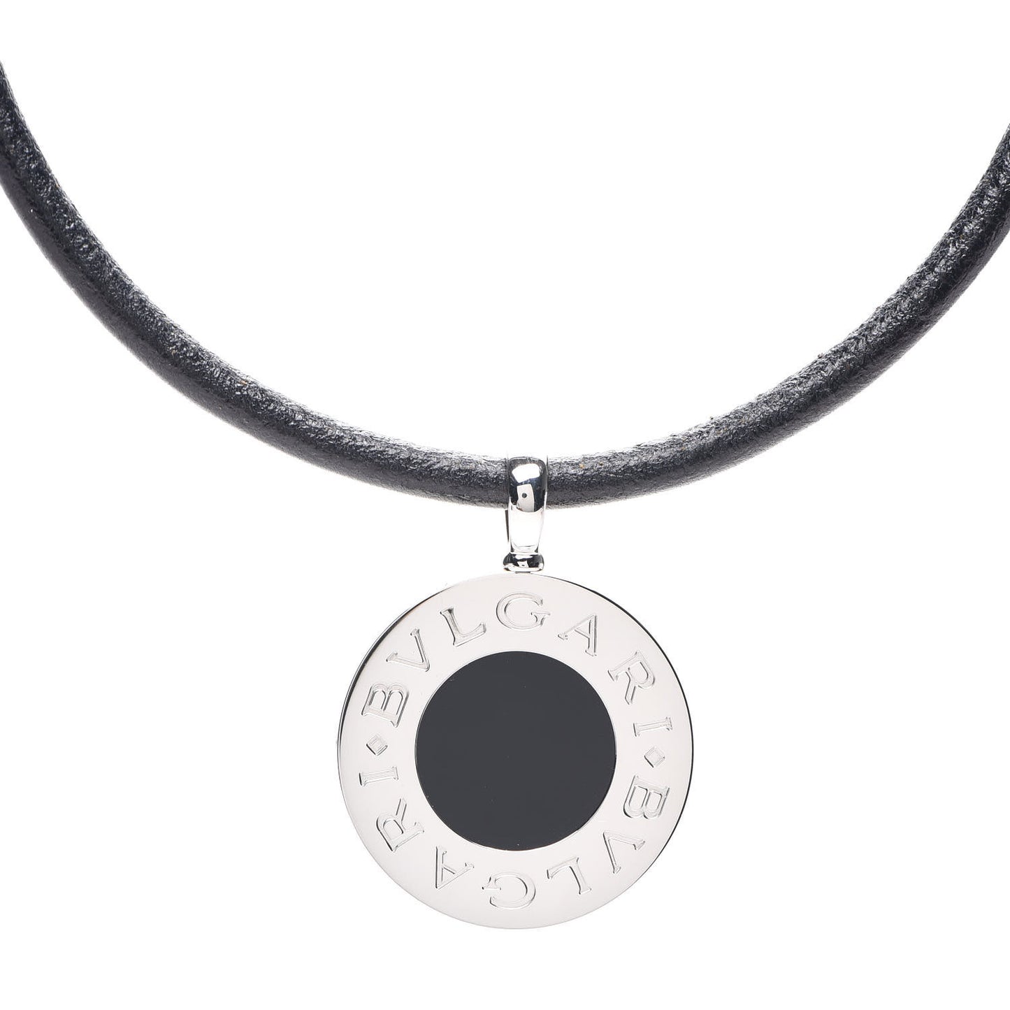 Stainless Steel 18K Yellow Gold Black Onyx Mother of Pearl BVLGARI BVLGARI Cord Pendant Necklace