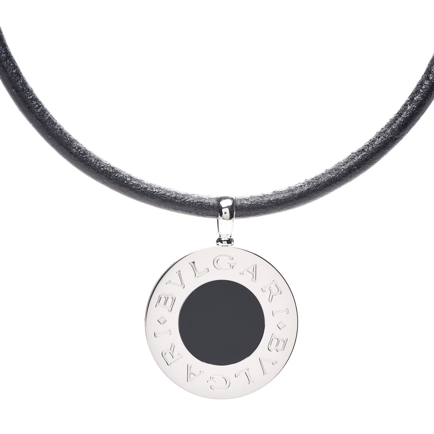Bulgari Stainless Steel 18K Yellow Gold Black Onyx Mother of Pearl BVLGARI BVLGARI Cord Pendant Necklace 4 of 4