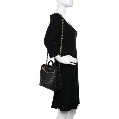 Bottega Veneta Nappa Intrecciato Small Andiamo With Chain Shoulder Bag Black 2 of 10