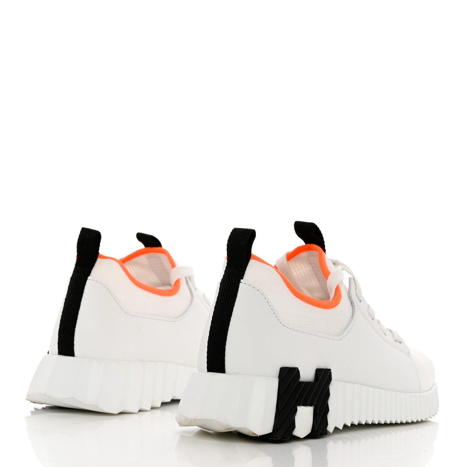 Hermes Knit Calfskin Depart Sneakers 36.5 White 4 of 9