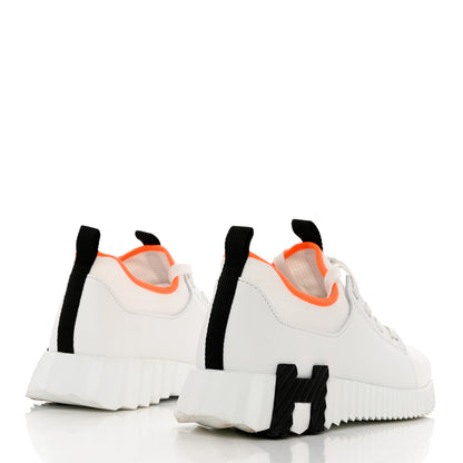 Hermes Knit Calfskin Depart Sneakers 36.5 White 4 of 9
