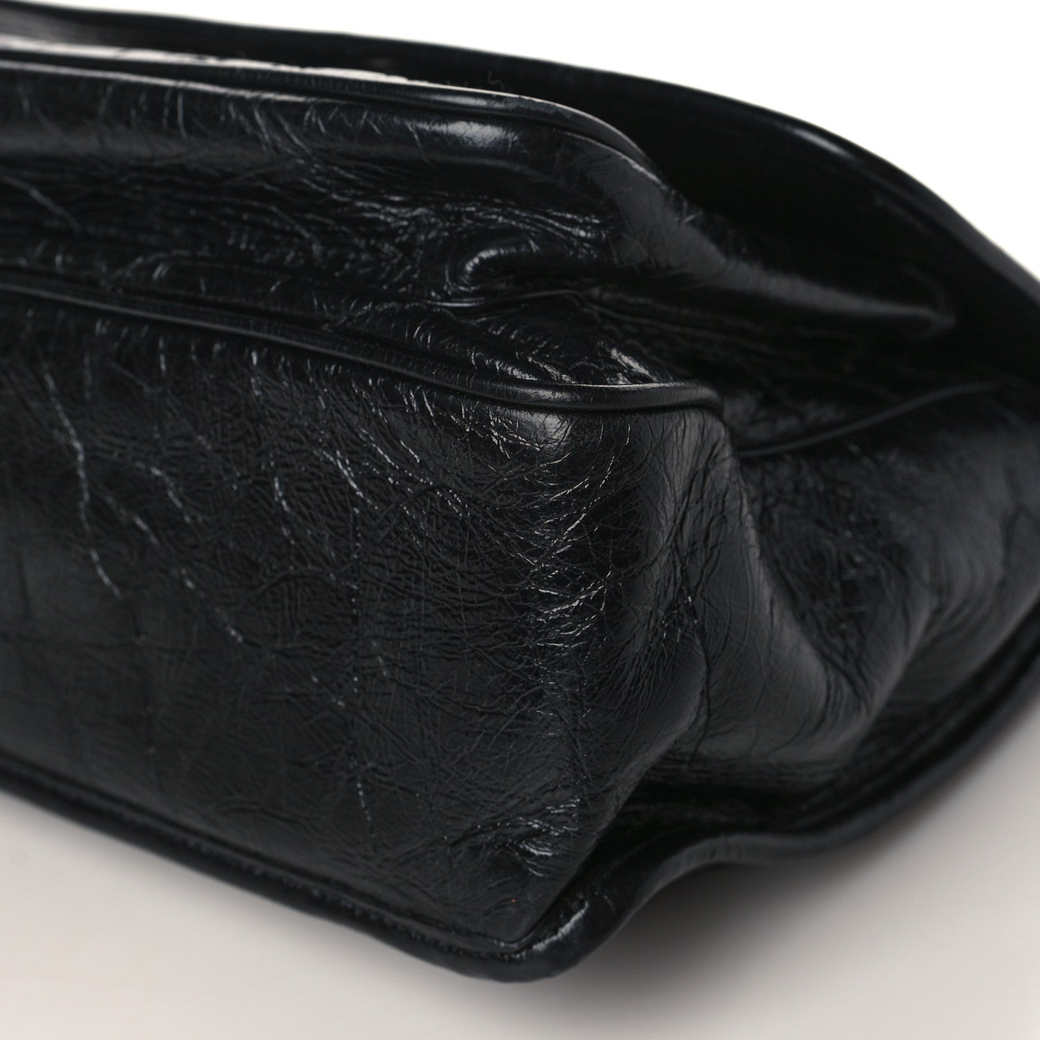 Saint Laurent Crinkled Calfskin Matelasse Monogram Medium Niki Chain Satchel Black 9 of 9