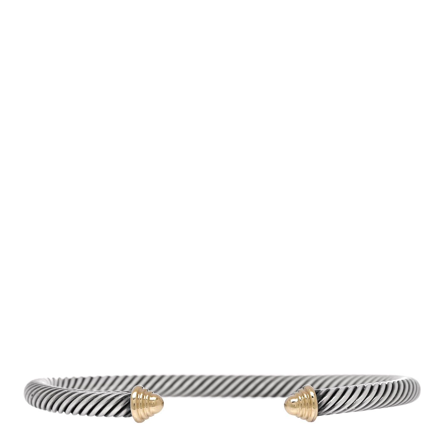 David Yurman Sterling Silver 14K Yellow Gold 5mm Cable Classics Bracelet 1 of 4