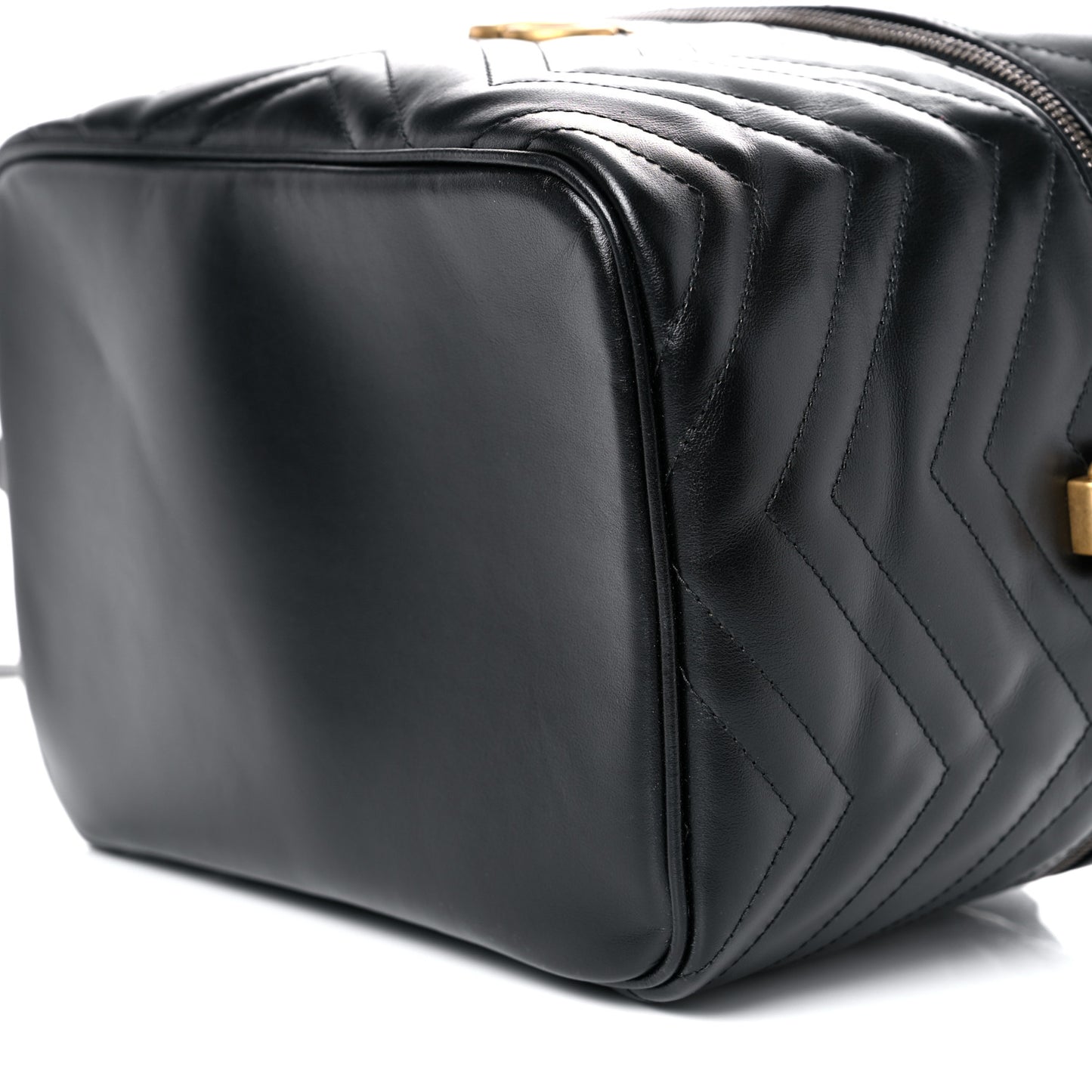 Calfskin Matelasse Large GG Marmont Vanity Cosmetic Case Black