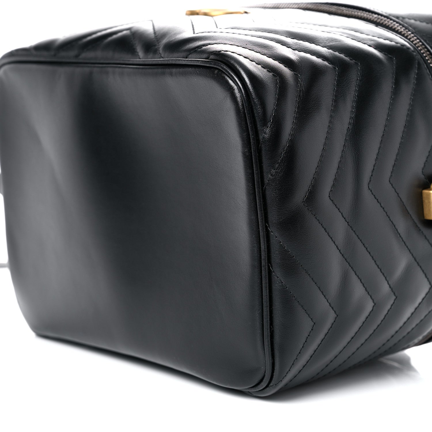 Gucci Calfskin Matelasse Large GG Marmont Vanity Cosmetic Case Black 9 of 10