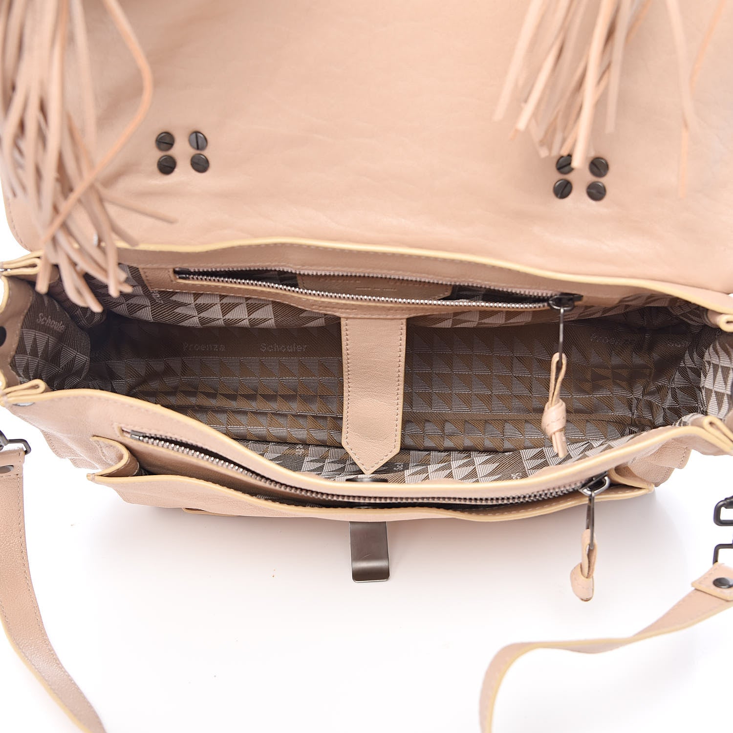 Proenza Schouler Lambskin Fringe Medium PS1 Satchel Nude 5 of 14