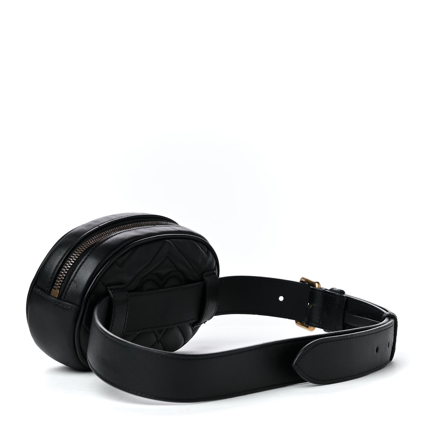 Gucci Calfskin Matelasse GG Marmont Belt Bag 85 34 Black 2 of 4