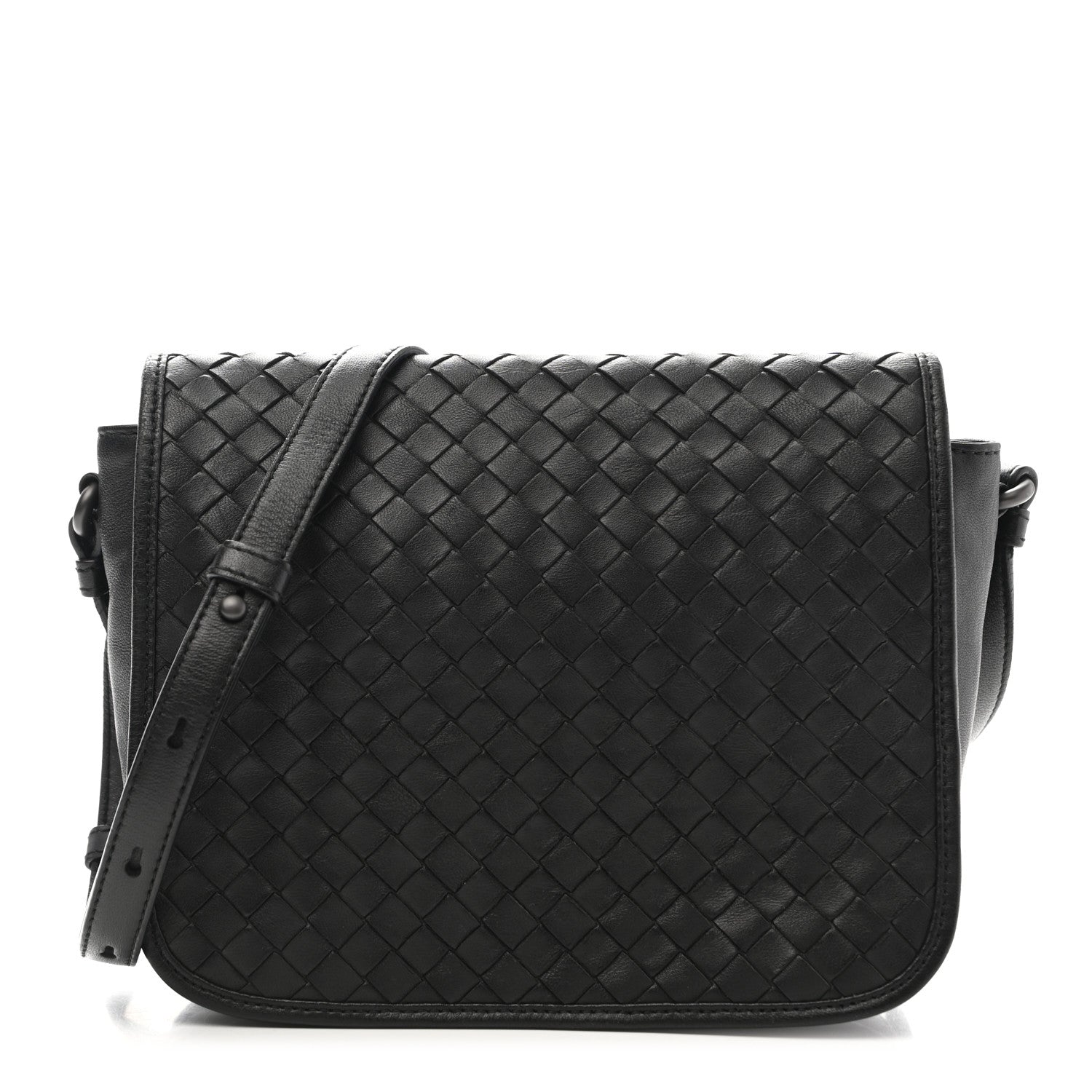 Bottega Veneta Nappa Intrecciato Flap Crossbody Black 1 of 14