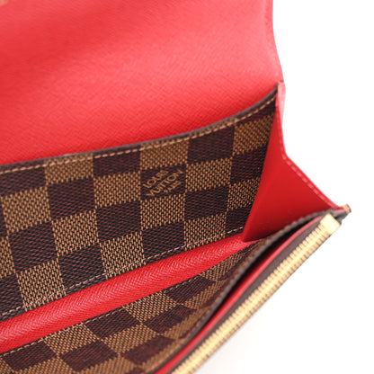 Louis Vuitton Damier Ebene Emilie Wallet Red 5 of 8
