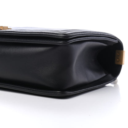 Chanel Calfskin Chevron Quilted New Medium Boy Flap Black 9 of 11