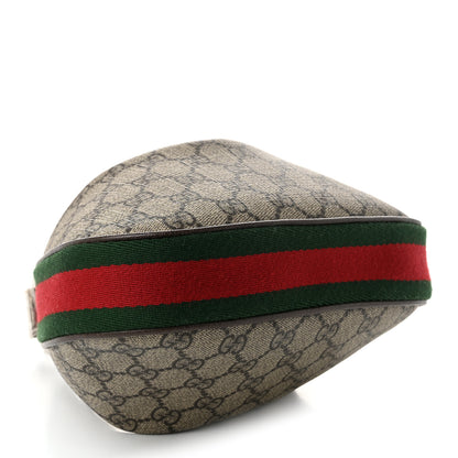 Gucci GG Supreme Monogram Textured Calfskin Web Small Attache Shoulder Bag Beige Ebony New Acero 3 of 9