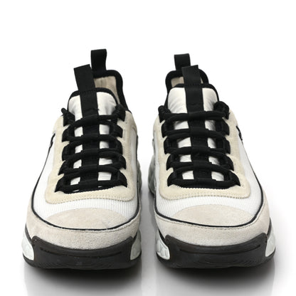 Chanel Velvet Calfskin Mixed Fibers CC Sneakers 39.5 Ivory Black 2 of 10
