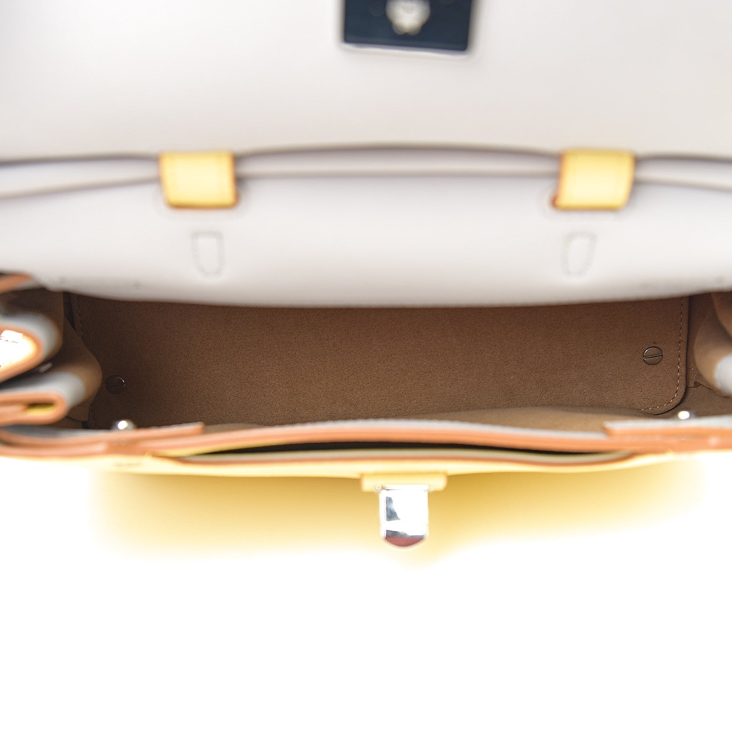 MCM Pebbled Calfskin Medium Milla Backpack Custard Yellow 4 of 10