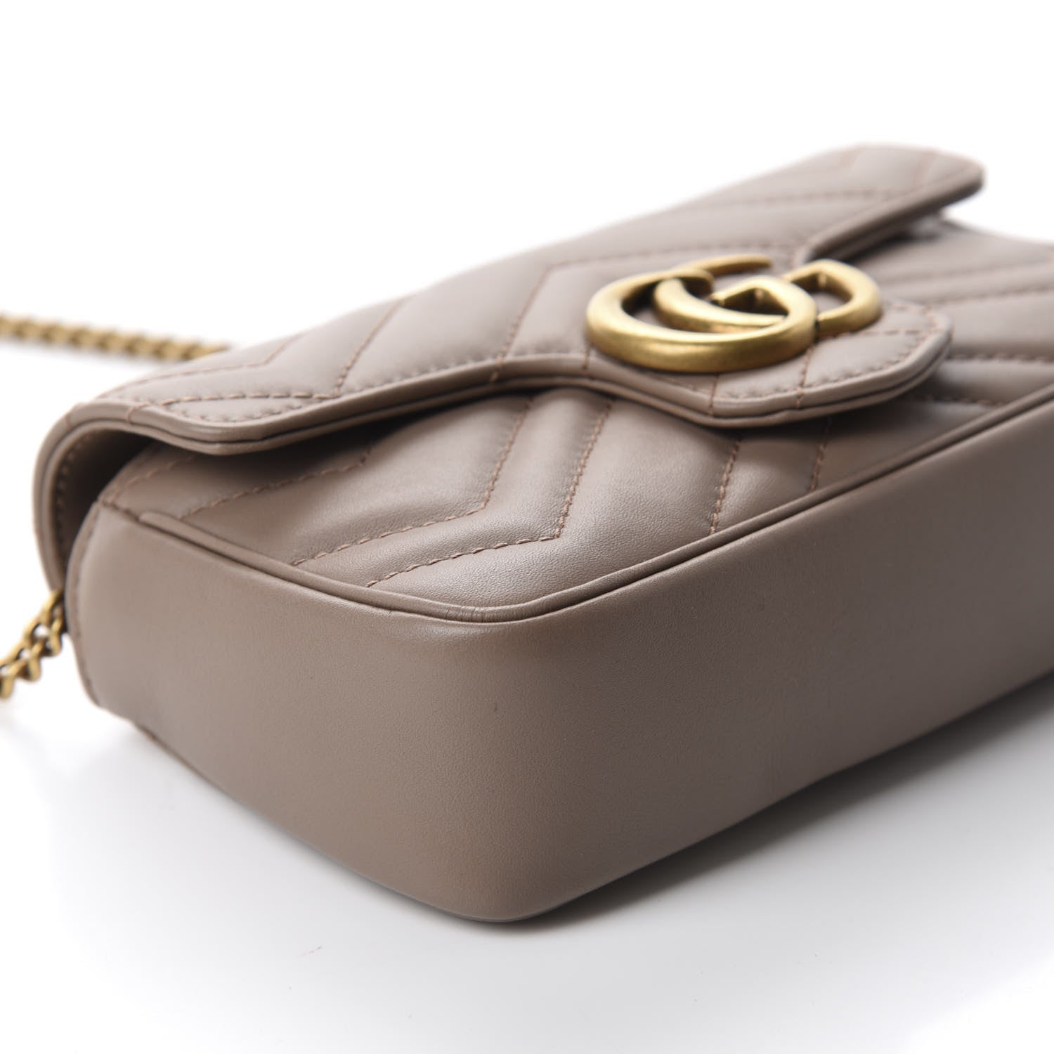 Gucci Calfskin Matelasse Super Mini GG Marmont Shoulder Bag Porcelain Rose 6 of 10
