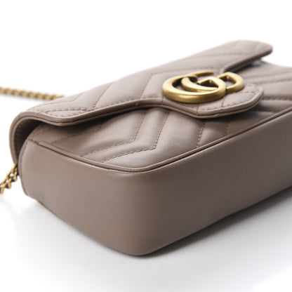 Gucci Calfskin Matelasse Super Mini GG Marmont Shoulder Bag Porcelain Rose 6 of 10