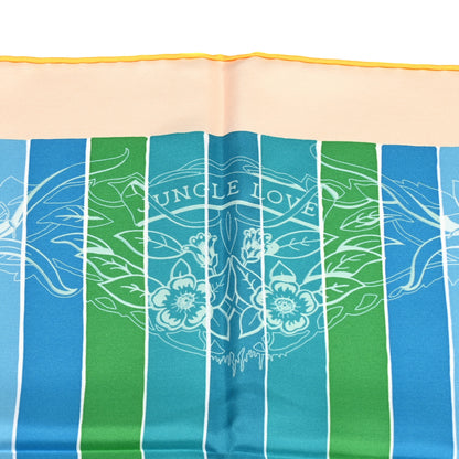 Hermes Silk Jungle Love Rainbow Scarf 90 Vert Rose Multicolor 5 of 6