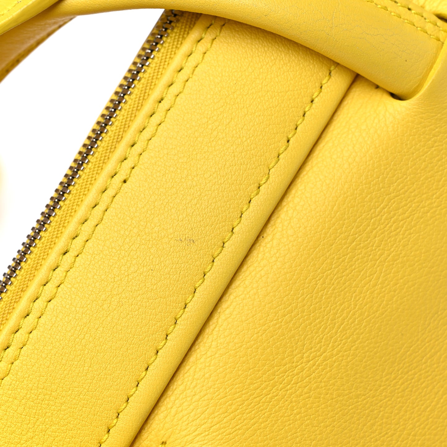 Shiny Day Calfskin Logo XS Triangle Duffle Jaune Black
