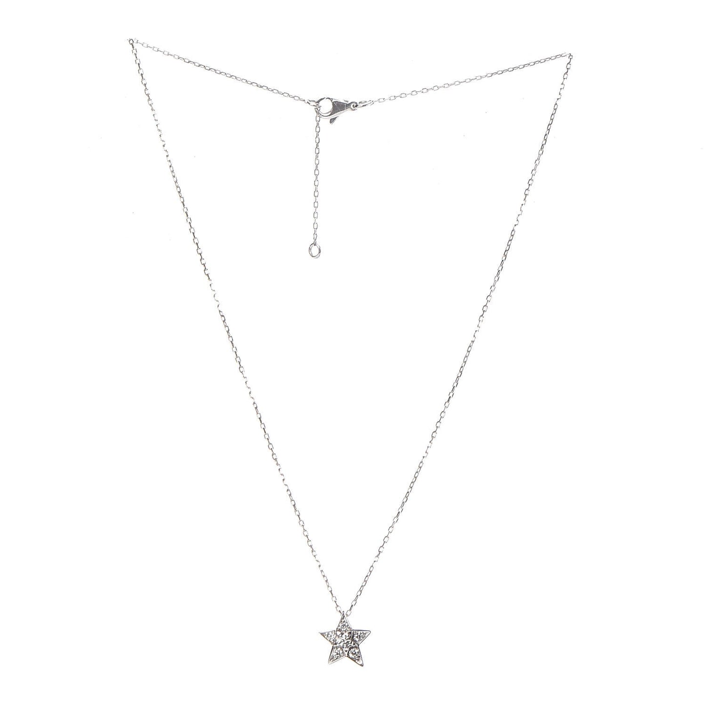 18K White Gold Diamond Small Comete Geode Pendant Necklace