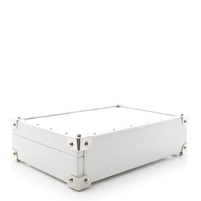 Louis Vuitton Calfskin Mirror Monogram Etched Jewelry Box Trunk White 5 of 9