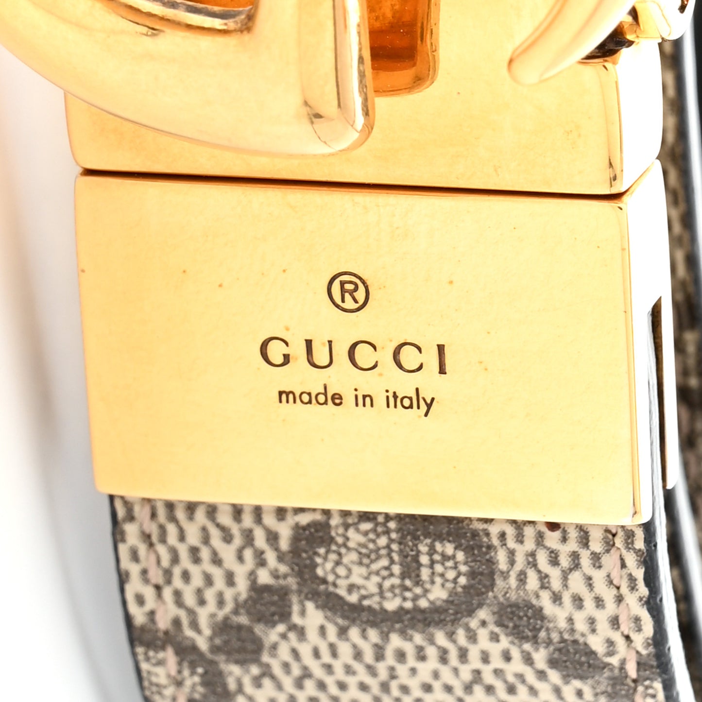 GG Supreme Monogram Plutone Calfskin Double G Reversible 30mm Belt 110 44 Beige Ebony Black