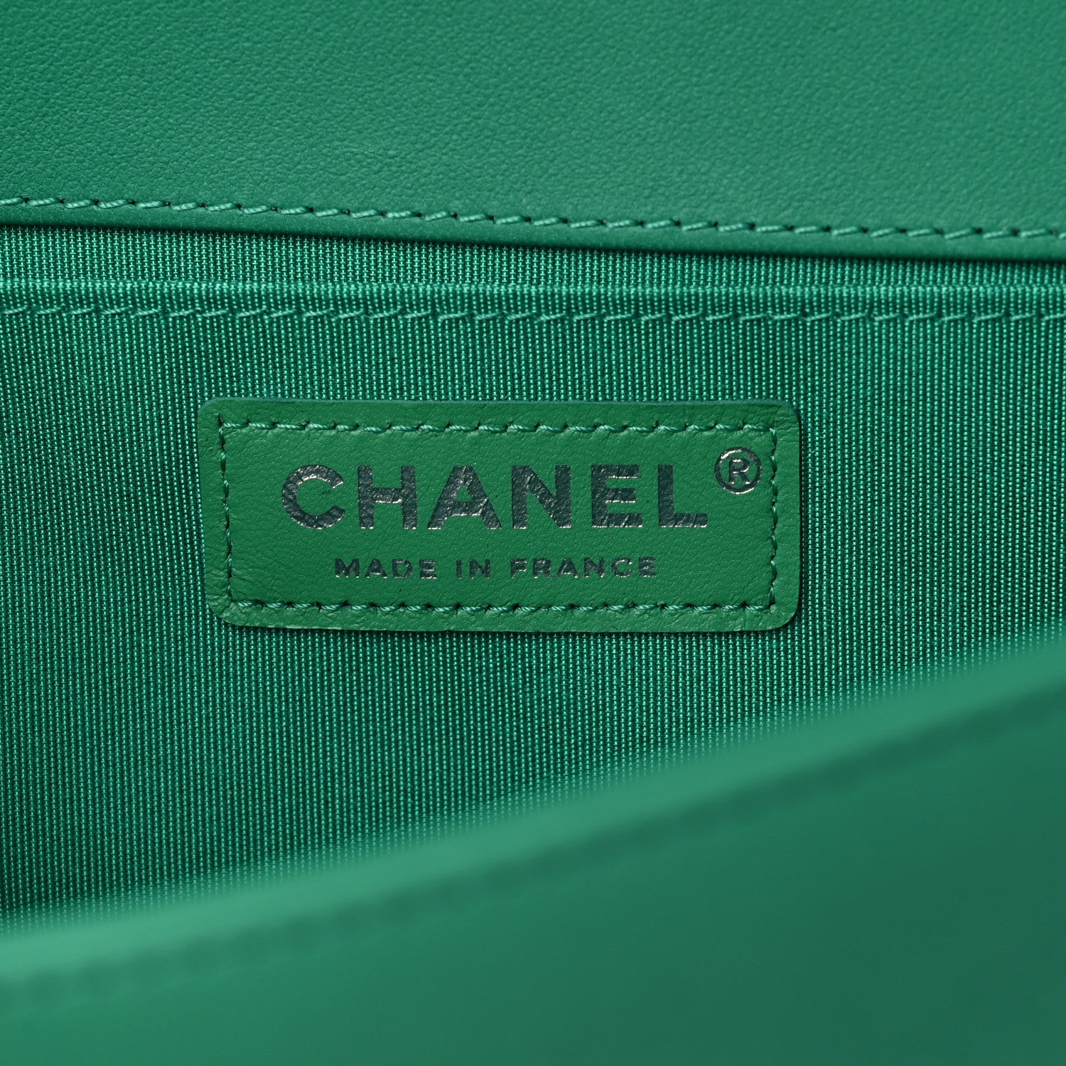 Chanel Lambskin Iridescent PVC Chevron Quilted Medium Boy Flap Green Silver 6 of 11
