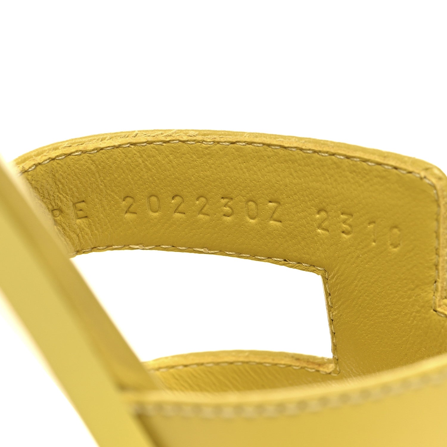 Hermes Box Calfskin Oran Sandals 36.5 Jaune Citron 7 of 10