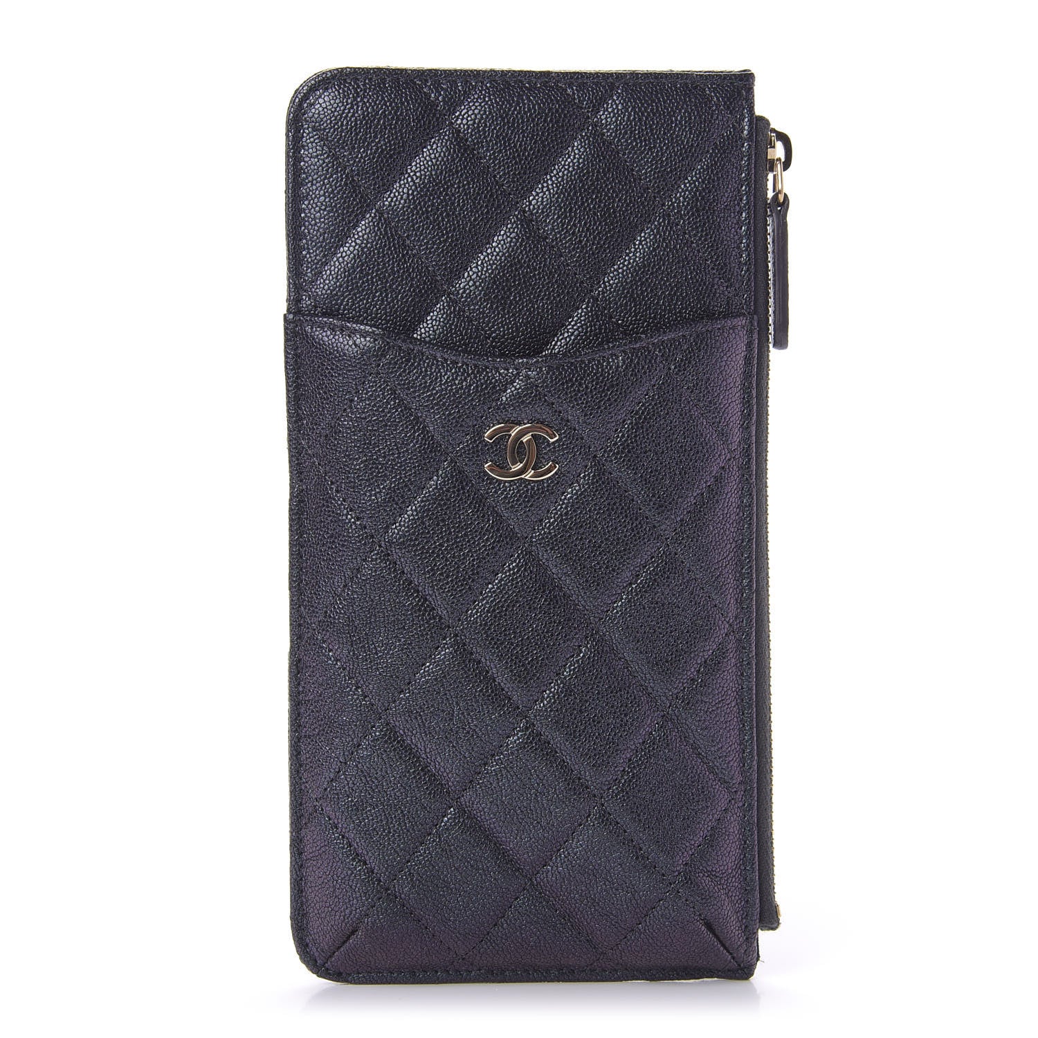 Chanel Iridescent Caviar Quilted Classic iPhone Pouch Black 1 of 8