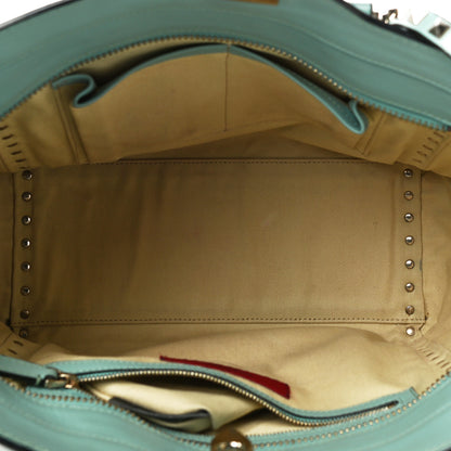 Valentino Garavani Vitello Rockstud Double Handle Tote Morning Dew 5 of 12