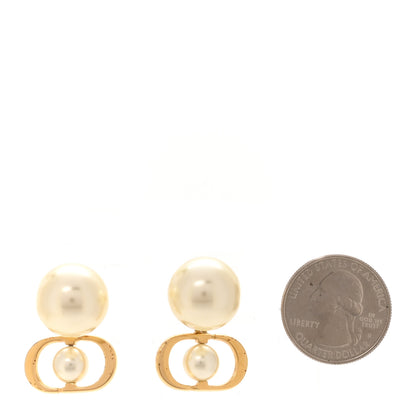 Christian Dior Metal Pearl Tribales Earrings Gold 2 of 5