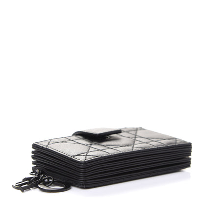 Christian Dior Ultra Matte Calfskin Cannage Lady Dior 5-Gusset Card Holder Black 4 of 11