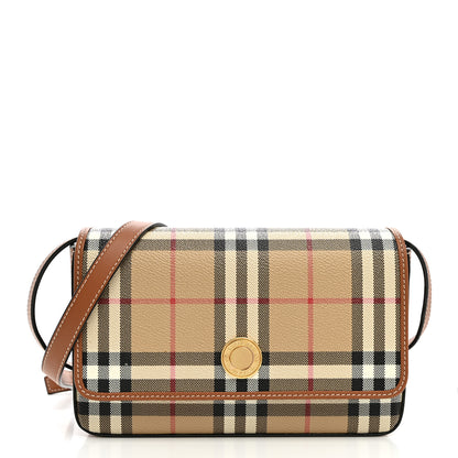 Burberry E-Canvas Vintage Check Hampshire Crossbody Archive Beige 1 of 9