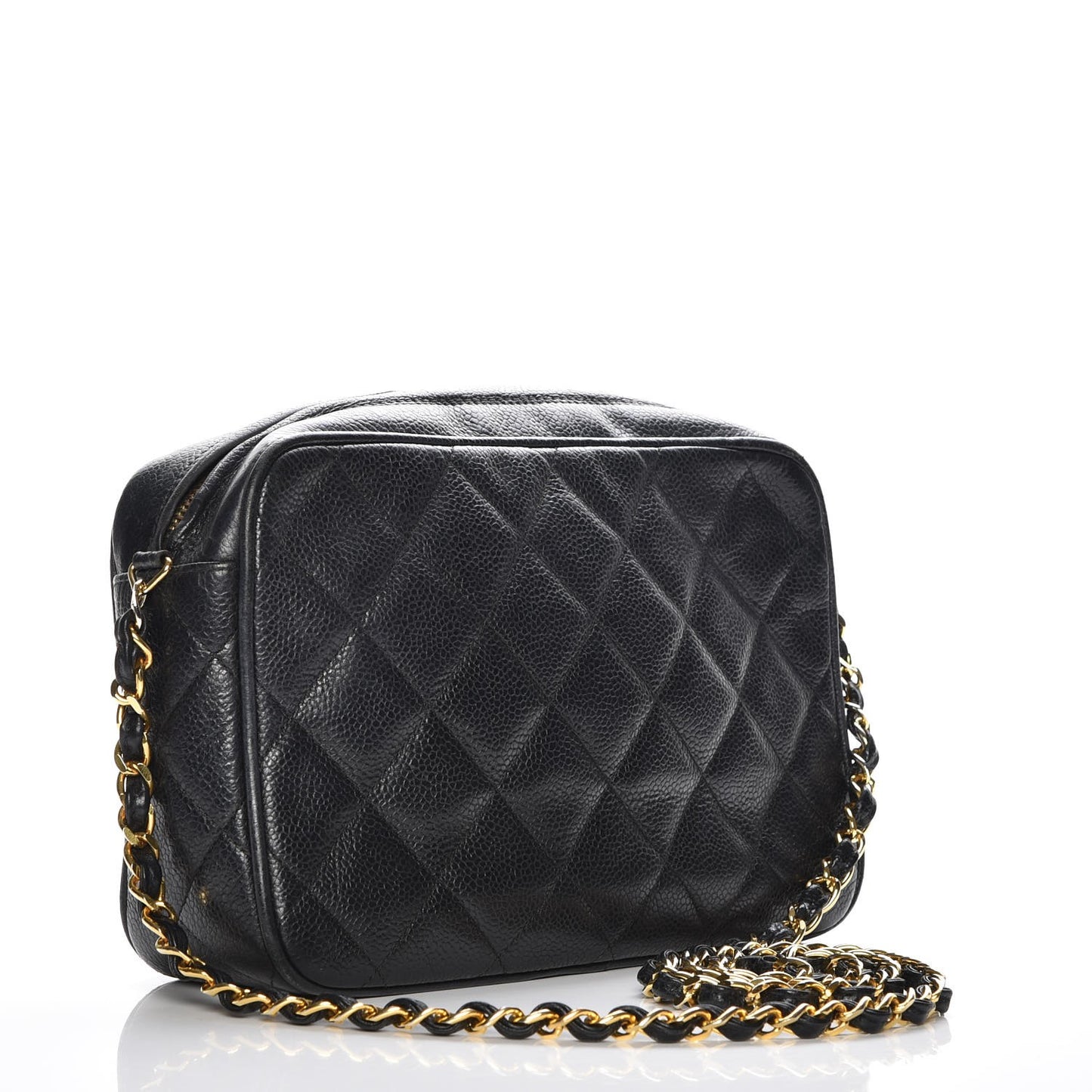 Caviar Quilted Camera Case Black