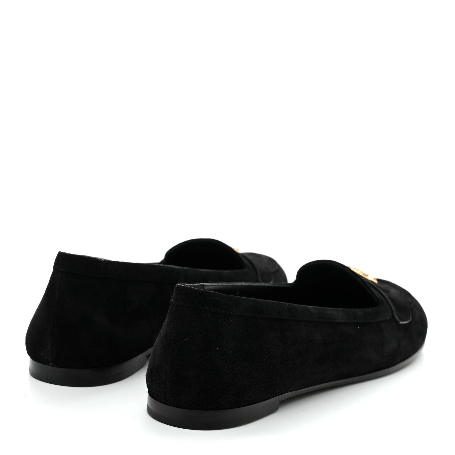 Chanel Suede Crystal CC Mocassin Loafers 39.5 Black 5 of 9